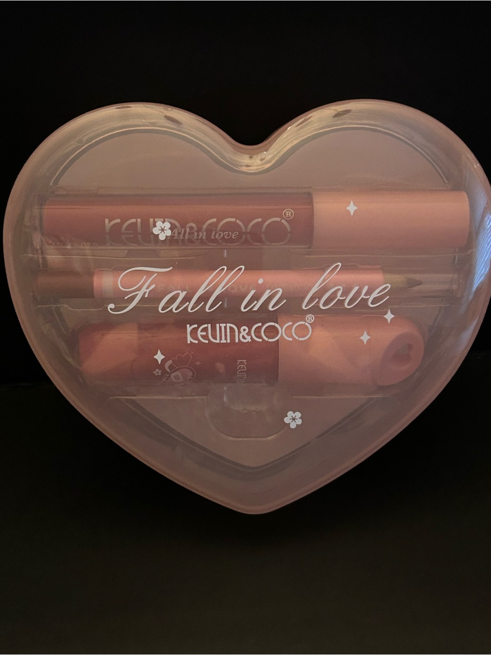 Kevin & Coco Fall in Love Pink Lip 👄 Gloss Set of (3) Three NEW